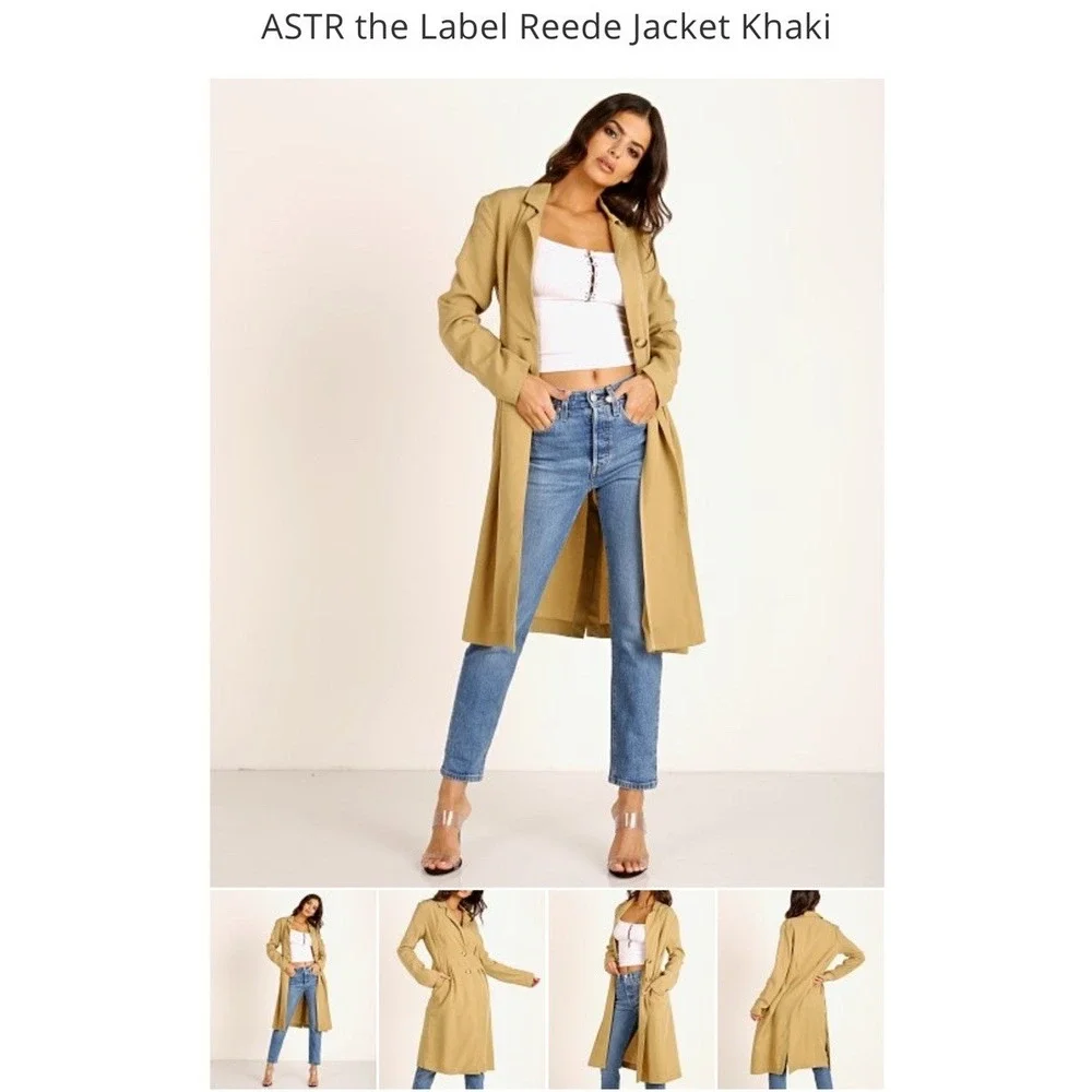 ASTR the Label Urban Outfitters Khaki Reede Jacket Trench Coat‎ Size Medium NWT